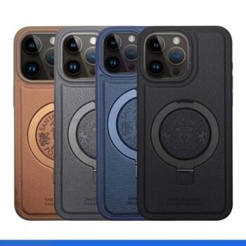 Magnetic Ring Leather Bracket Case For iPhone 14, 15 & 16 Series
