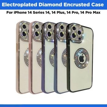 Electroplated Diamond Encrusted Case For iPhone 14 Series 14, 14 Plus, 14 Pro, 14 Pro Max