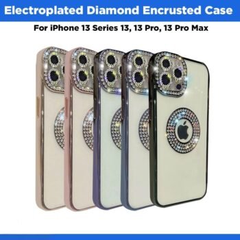 Electroplated Diamond Encrusted Case For iPhone 13 Series 13, 13 Pro, 13 Pro Max