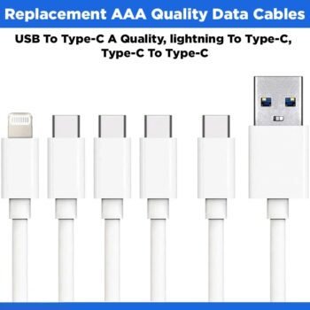 Replacement USB To Type-C A Quality, lightning To Type-C, Type-C To Type-C AAA Quality Data Cables