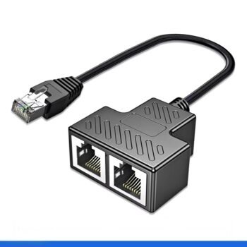 Ethernet Splitter 1 Male to 2 Female Socket Connector Network Adapter