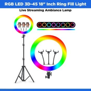 RGB LED 3D-45 18" Inch Ring Fill Light Live Streaming Ambiance Lamp