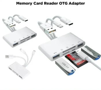 5-In-1 Lightning, Type-C, USB, SD/TF Memory Card Reader OTG Adapter