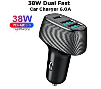 ANG 503 PD & QC 38W Dual Fast Car Charger 6.0A