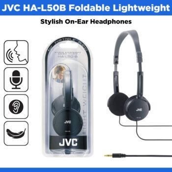JVC HA-L50B Foldable Lightweight Stylish On-Ear Headphones