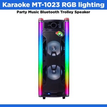 Karaoke MT-1023 RGB lighting Party Music Bluetooth Trolley Speaker - Black
