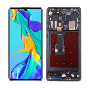 OLED LCD Screen Display Touch and Digitizer Assembly for Huawei P30 Black – With Frame