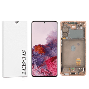 Genuine LCD Screen For Samsung Galaxy S20 FE 5G (G781B) With Frame and Touchpad – Cloud Orange (GH82-24214F)