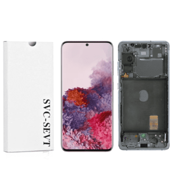 Genuine LCD Screen For Samsung Galaxy S20 FE 5G (G781B) With Frame and Touchpad – Cloud White (GH82-24219B)