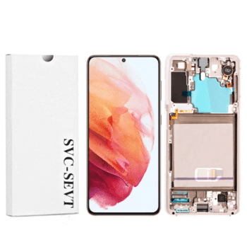 Genuine LCD Screen For Samsung Galaxy S21 5G (G991B) With Frame and Touchpad – Phantom White (GH82-27256C)