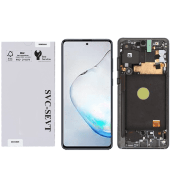 Genuine LCD Screen For Samsung Galaxy Note 10 Lite (N770) With Frame & Touchpad – Black (GH82-22055A)