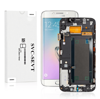 Genuine LCD Screen For Samsung Galaxy S6 Edge (G925) With Frame and Touchpad – White Pearl (GH97-17162B)
