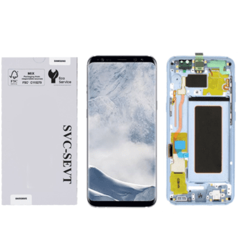 Genuine LCD Screen For Samsung Galaxy S8 Plus (G955) With Frame and Touchpad – Coral Blue (GH97-20470D)