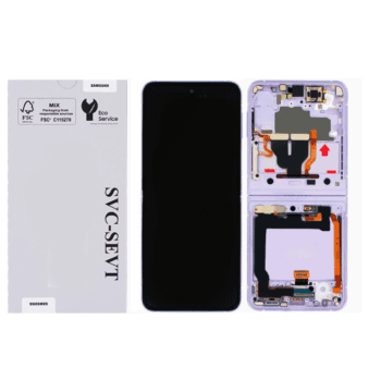 Genuine LCD Screen For Samsung Galaxy Z FLIP 3 (F711) With Frame and Touchpad – Lavender (GH82-27243D)