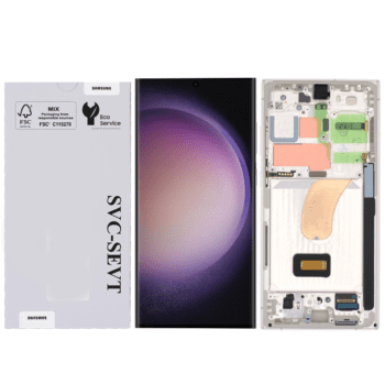 Genuine LCD Screen For Samsung Galaxy S23 Ultra (S918B) With Frame and Touchpad – Cream (GH82-30465B)